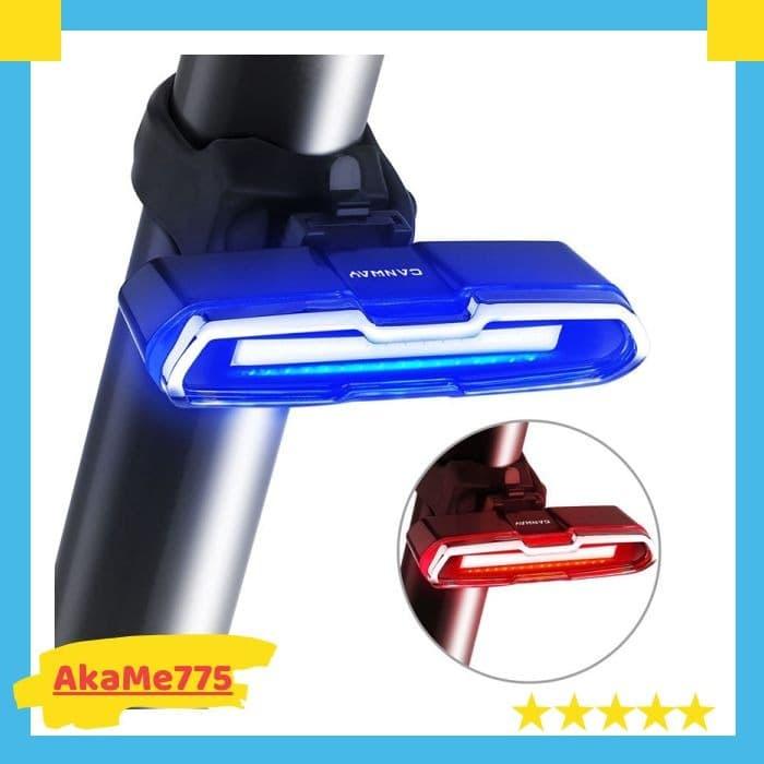 Gambar Lampu Belakang Sepeda LED 5 Mode Dengan USB Warna Merah + Biru dari Akame775 undefined Tokopedia
