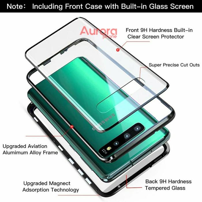 Jual Samsung Galaxy S10 Magnetic Glass Case Depan Belakang