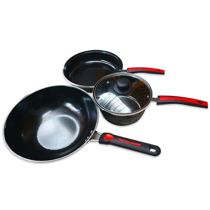 Gambar GSF Panci Set enamel 2630 Anti karat 4 Pcs hitam dari Dapur DV_NEW undefined Tokopedia