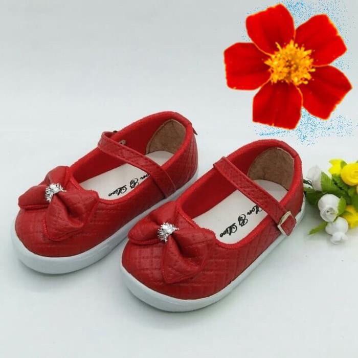 Gambar Sepatu flat pesta anak perempuan merah red girl party shoes size 22-28 dari Meidita Store undefined Tokopedia