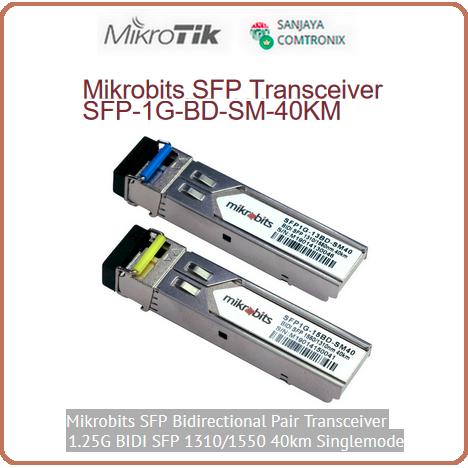 Gambar Mikrobits Fiber SFP Transceiver SFP-1G-BD-SM-40KM dari SANJAYA COMTRONIX undefined Tokopedia