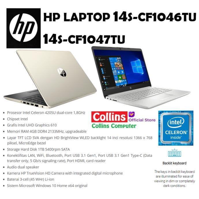 Jual Laptop Hp 14s Cf1046tu Cf1047tu N4205u 4gb 1tb 14 W10 Backlit Kyboard Jakarta Barat Alishoops Tokopedia
