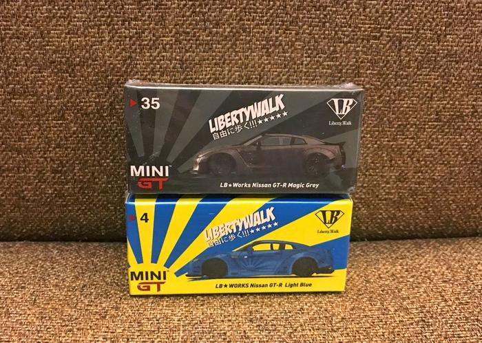 Jual Mini GT Nissan GTR Liberty Walk LBW Blue Magic Grey - Kota 