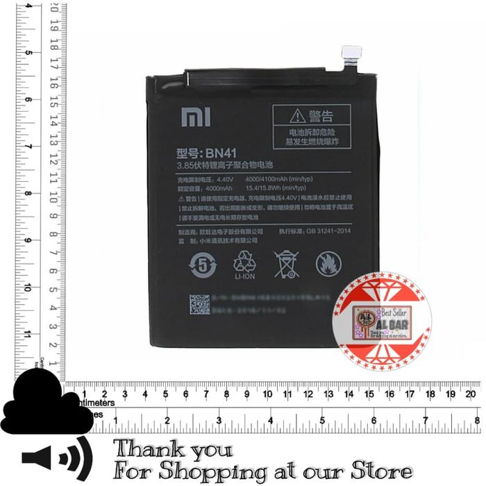 Battery Mi Xiaomi Redmi Note Note4 BN41 Mediatek Baterai Original di  Al-bar Tokopedia