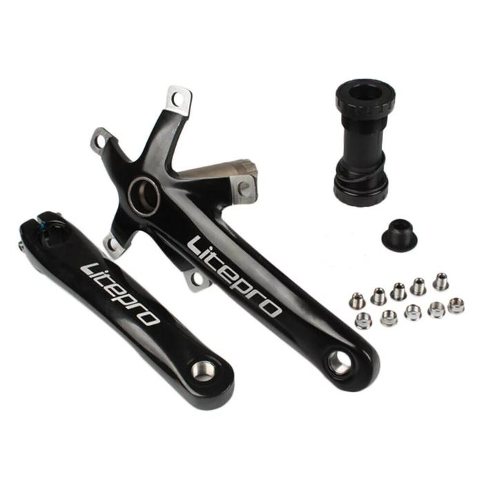 Jual Crankset Hitam Litepro Hollowtech II BCD 130 Arm crank set
