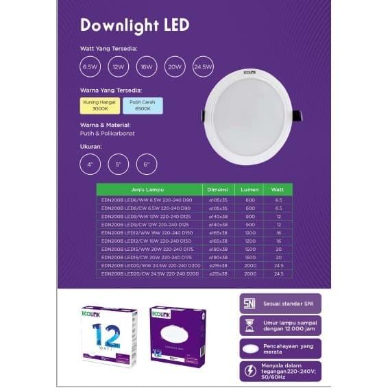 Gambar Ecolink Downlight LED EDN200B 12W 220-240V D125 Phillips - Putih dari Lavendor Indonesia undefined Tokopedia