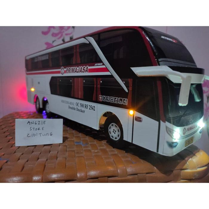 Gambar Miniatur bus bis Primajasa Double Decker Lampu dari Angzie Store undefined Tokopedia