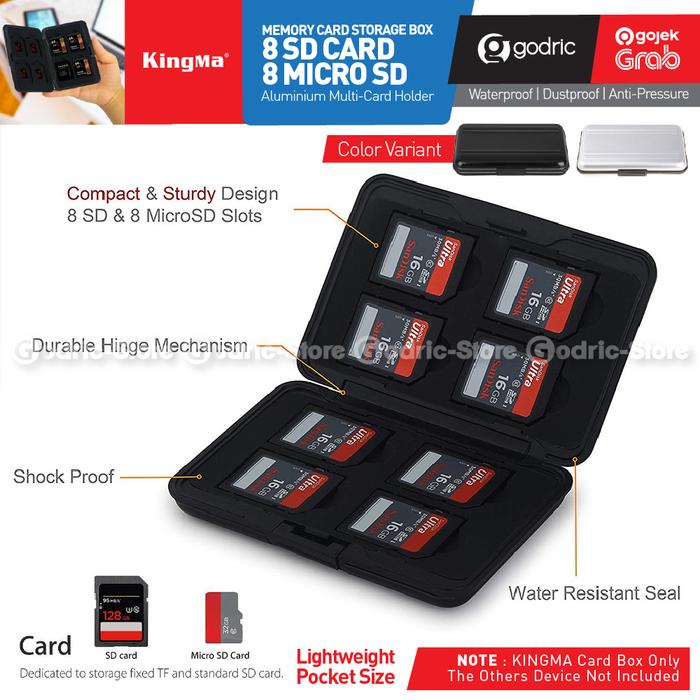 Gambar KINGMA BMGP308 (16 Slot) Box Case Memory Card for SD & TF Card - BLACK dari G-Rex Kota Administrasi Jakarta Barat Tokopedia