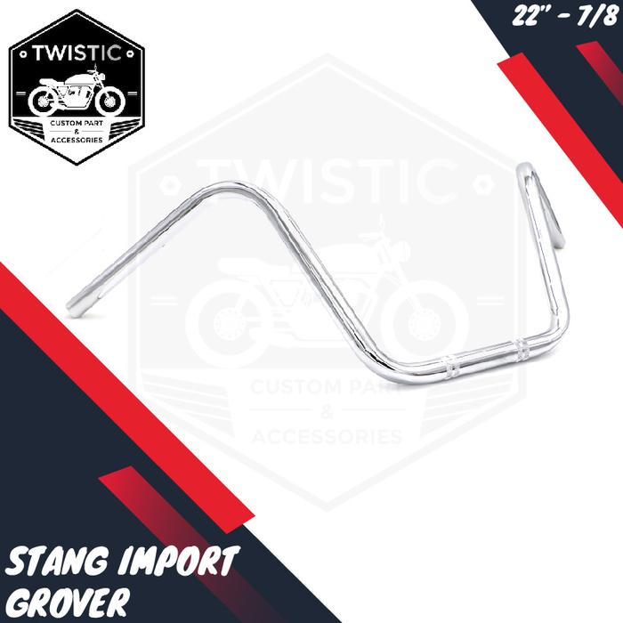 Gambar Stang Motor Custom Grover W175 Benelli Harley Chopper Bobber Cruiser - Chrome, 22mm dari TWISTIC CUSTOM undefined Tokopedia
