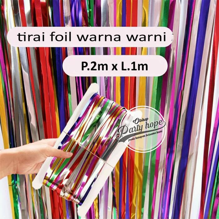 Gambar tirai foil warna warni backdrop foil fringe curtain background pelangi dari PARTY HOPE 2 undefined Tokopedia