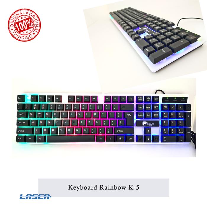 Gambar Keyboard Gaming Rainbow K5 K-5 Backlight Murah Bagus PUBG CSGO DOTA dari Laser Online Store undefined Tokopedia