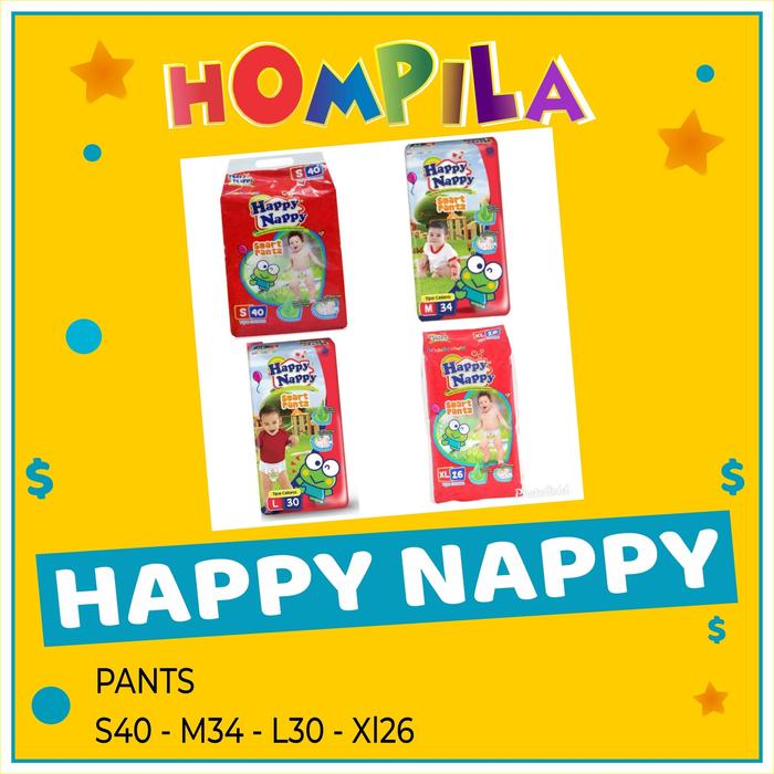 Gambar HAPPY NAPPY PANTS S 40 - M 34 - L 30 - XL 26 - XL 44 - M34 dari Hompila Baby Shop undefined Tokopedia