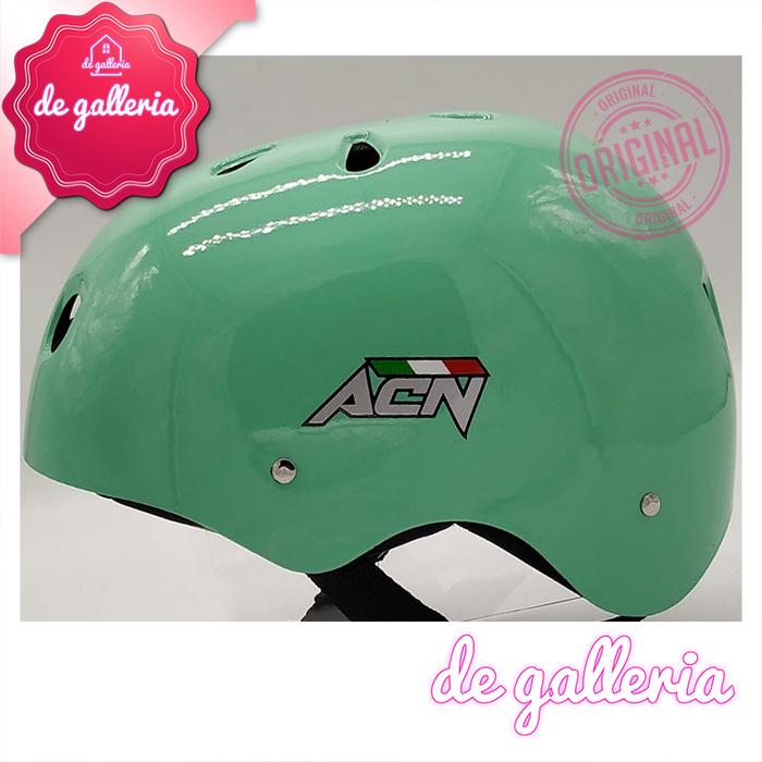 Gambar HELM SEPEDA DEWASA ACN HELM SEPEDA LIPAT GOWES SKATE SAFETY HELMET - GREEN GLOSSY dari De Galleria undefined Tokopedia