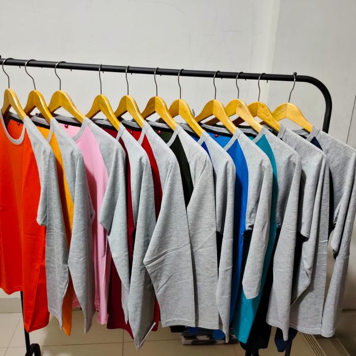 Gambar Kaos reglan lengan panjang - kaos raglan warna lengan panjang abu - Benhur, M dari PoloShop undefined Tokopedia