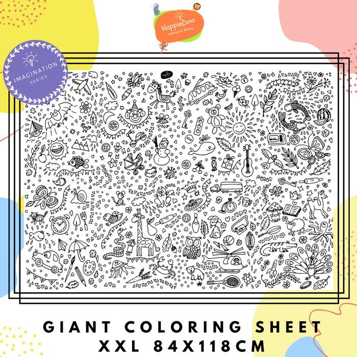Gambar Giant Coloring Sheet / Giant Coloring Poster / Kertas Mewarnai - Imagination, No Silky Crayon dari Happiedoo undefined Tokopedia