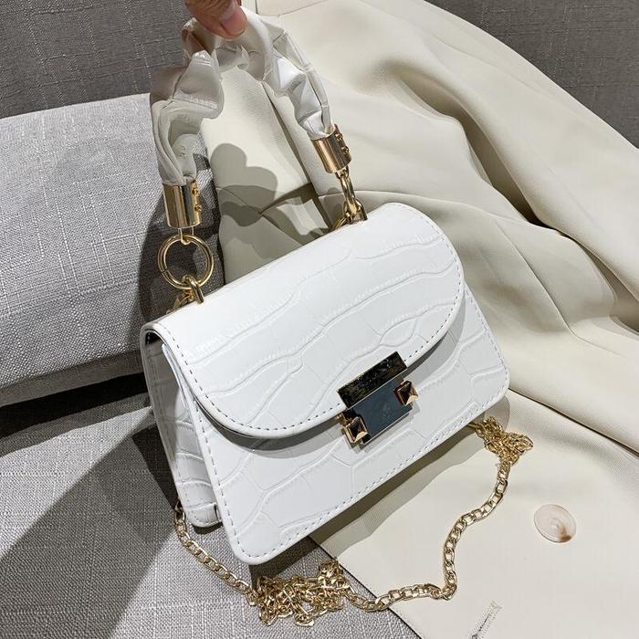 Gambar TAS SELEMPANG SLING BAG WANITA KUNCI KOTAK SB-20 - Putih dari OneStop Solutions undefined Tokopedia