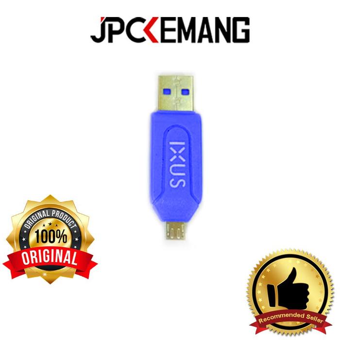 Gambar OTG Card Reader IXUS / Card Reader IXUS OTG Micro USB ORIGINAL - Blue dari JPC Kemang undefined Tokopedia