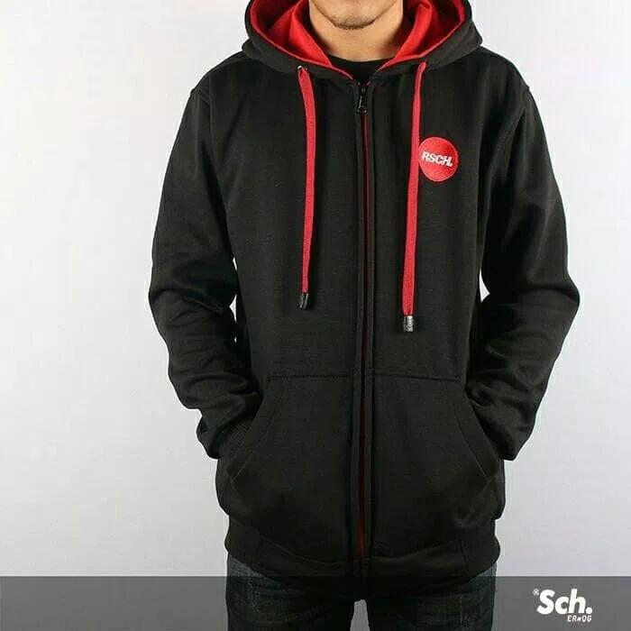 Gambar Sweater Hoodie Jaket Pria jaket Wanita Kekinian Jaket Zipper Keren - Logo Merah dari JUMPOUT STORE undefined Tokopedia