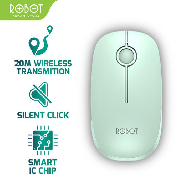 Gambar Mouse Wireless ROBOT M330 2.4GHz Silent Optical 1600DPI Original Resmi - Green dari vivan storee undefined Tokopedia