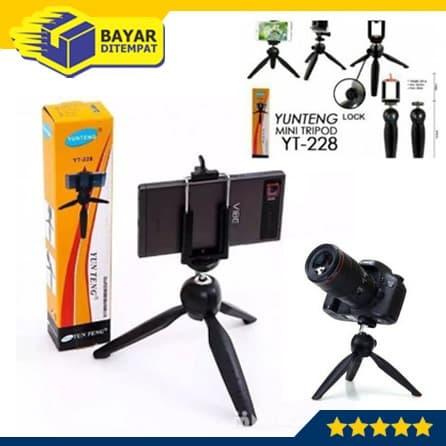 Gambar Mini Tripod Yuteng YT-228 Tripod HP Handphone Smartphone Kamera Camera dari Maju Grosir undefined Tokopedia