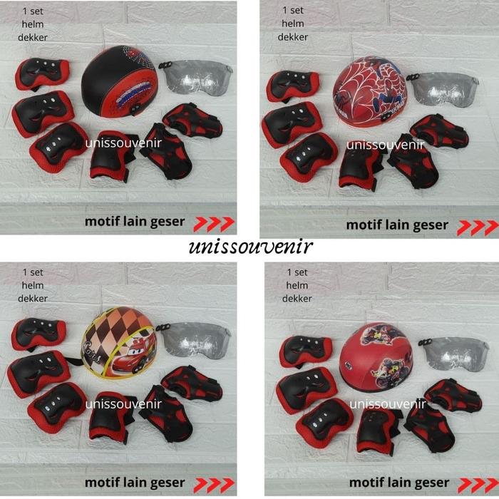 Gambar Helm Sepeda Anak + Helm sepatu roda anak max 5 th lengkap deker dari unissouvenir undefined Tokopedia