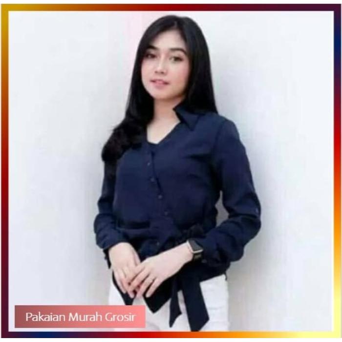 Jual Reinn Blouse Baju Kerja Wanita Lengan Panjang Modis Kekinian Model Softblue Jakarta Barat Pakaian Murah Grosir Tokopedia