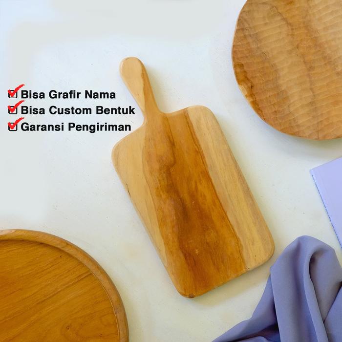 Gambar Talenan Kayu Jati Gagang Tutup dari Naruna Ceramic undefined Tokopedia