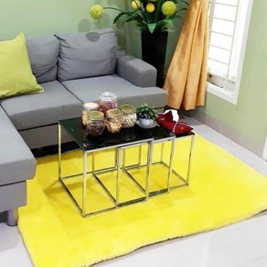 Gambar Karpet Bulu Rasfur Polyfoam Lembut Ukuran 100x120x2cm - Kuning dari Zona Karpet_NEW undefined Tokopedia