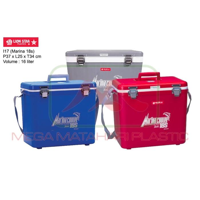 Jual Marina Cool Box Cooler Box 18 S LionStar (16 Ltr) Merah