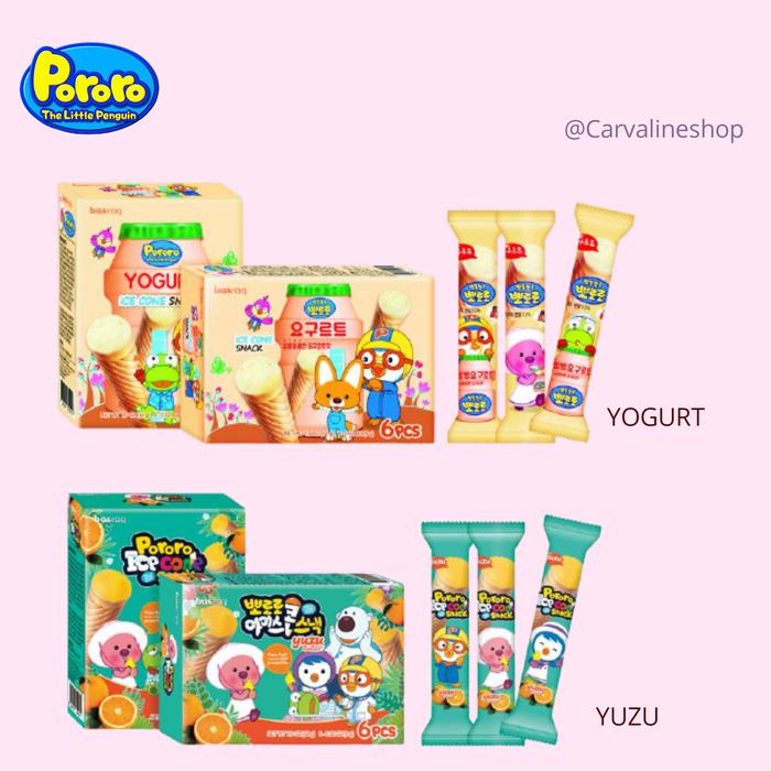 Gambar Pororo Penguin Ice Cone Snack/ Makanan Korea rasa Yogurt/ Yuzu dari Carvalineshop undefined Tokopedia