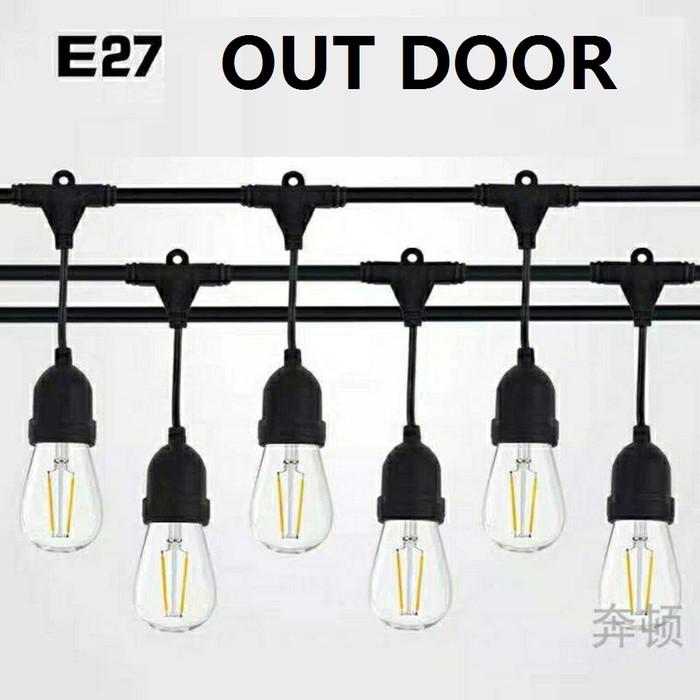 Gambar KABEL FITTING Gantung/Lampu Cafe Dekorasi / KABEL LAMPU KAFE OUTDOOR - 5M5FIT RATA dari SuperHomeLighting undefined Tokopedia