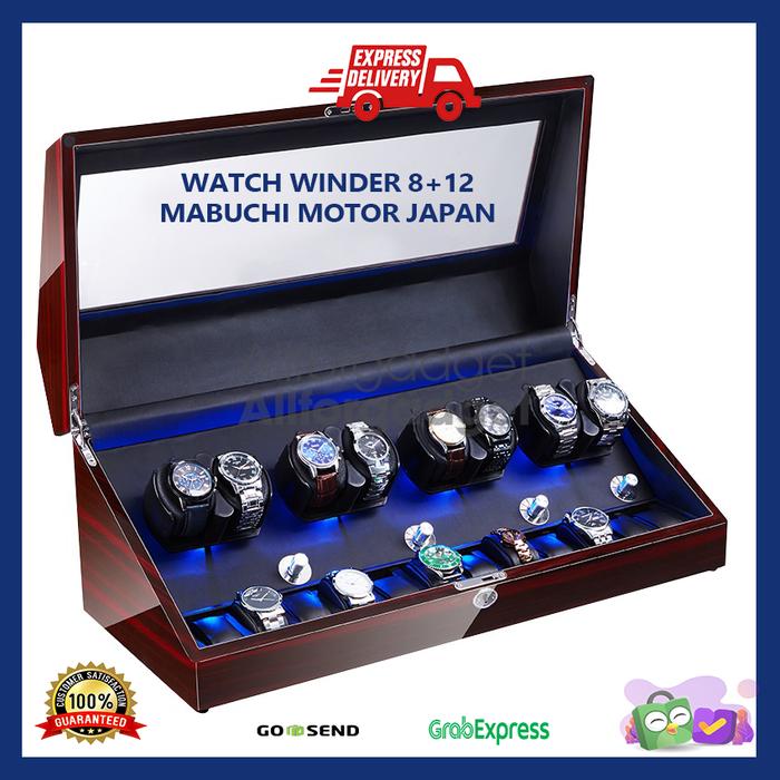 Gambar Watch Winder Pemutar Jam Tangan Otomatis Winder Watch 8+12 - Merah dari Allforgadget undefined Tokopedia