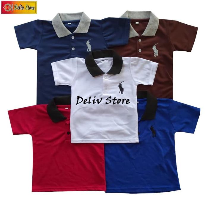 Gambar Grosir Baju Polo Kerah Anak Murah / Size Mix 123 /UNISEX / Konveksi dari Deliv Store undefined Tokopedia