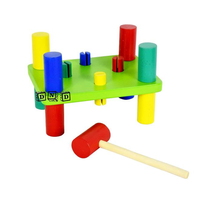 Gambar Mainan Edukatif / Edukasi Anak - Balok Kayu - Pasak Pukul 4 / Hammer dari Danzel Corner undefined Tokopedia