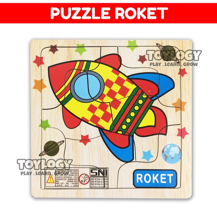 Gambar Mainan Edukasi Edukatif Anak Puzzle Papan Kayu Pesawat Roket Rocket dari Toylogy undefined Tokopedia