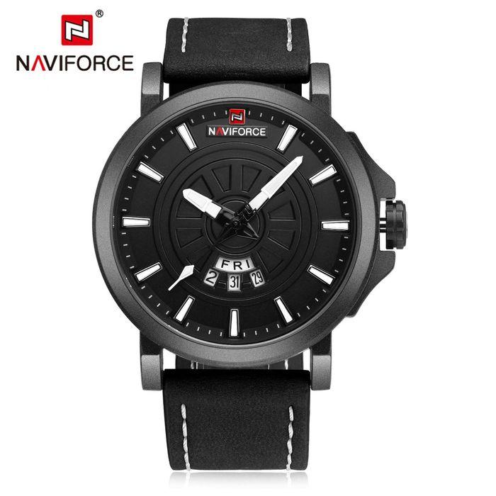 Jual Jam Tangan Analog Pria Naviforce 9125 Strap Tali Kulit Asli