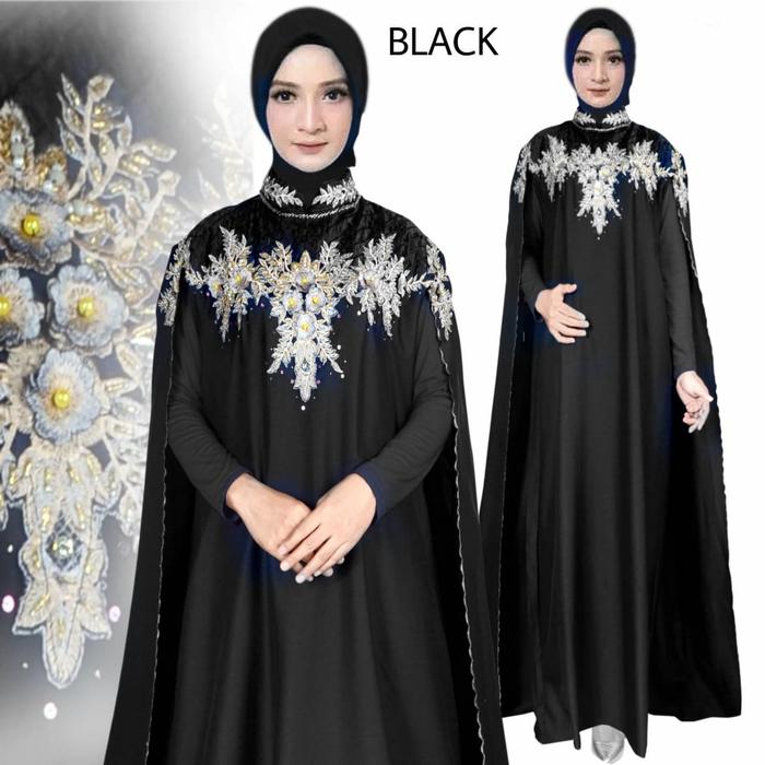 Gambar KAFTAN / KAFTAN PAYET /KAFTAN BORDIR / KAFTAN CATHRINE / KAFTAN JUMBO - Hitam, XXL dari CAMELYAGAMIS undefined Tokopedia