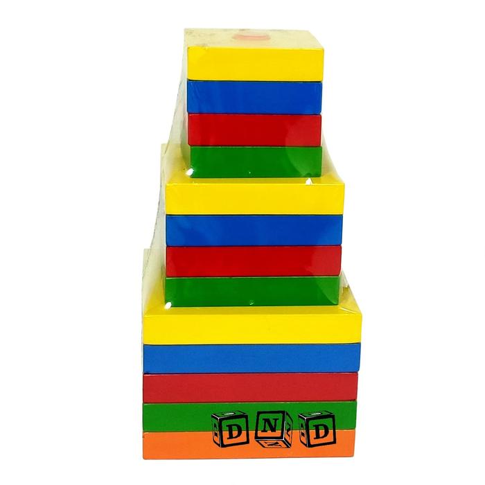 Gambar Mainan Edukasi Anak Balok Kayu Menara Kotak Pelangi 3 Susun dari Danzel Corner undefined Tokopedia