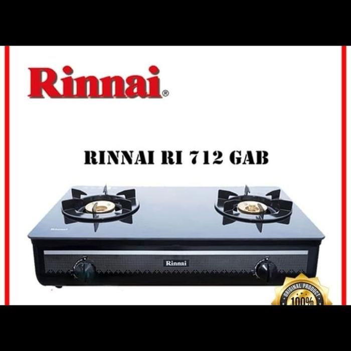 Jual RINNAI Kompor Gas Kaca 2 Tungku RI 712 GAB 712GAB Tempered Glass PROMO  - Kab. Bekasi - Cahaya Utama Elektronik | Tokopedia