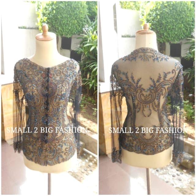Gambar kebaya payet navy biru dongker/ kebaya wisuda / kebaya nikah pengantin dari Small 2 Big Fashion undefined Tokopedia