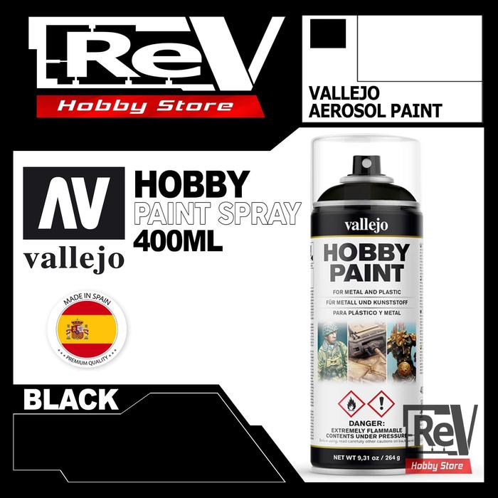 Gambar VALLEJO PAINT SPRAY CAN BLACK AEROSOL CAT MODEL KIT GUNDAM HG MG dari RevHobby Store undefined Tokopedia
