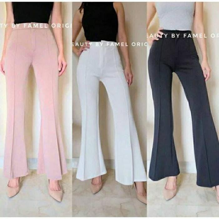 Jual Celana Panjang Wanita Scuba Pants Celana Cutbray Wanita Wide Leg Jakarta Barat Nandin1 Tokopedia
