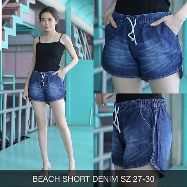 Jual beach denim short - hotpants 