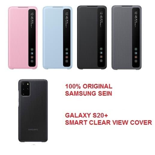 Flip Cover S20+ S20 Plus SAMSUNG Smart Clear View Cover GalaxyOriginal  Hitam
