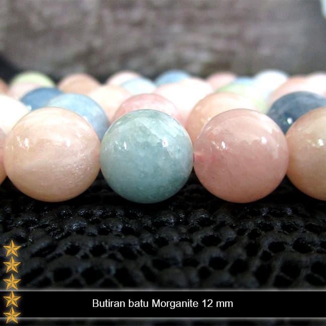 Butiran Manik Batu Morganite 12 Mm