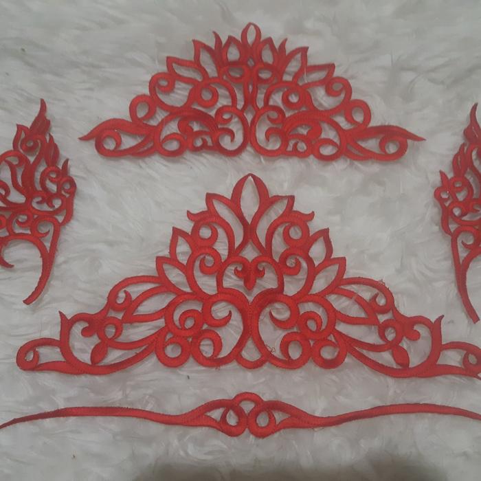 Gambar Bordir Siger Yashinta - Merah dari Aneka Renda Bordir Bdg undefined Tokopedia