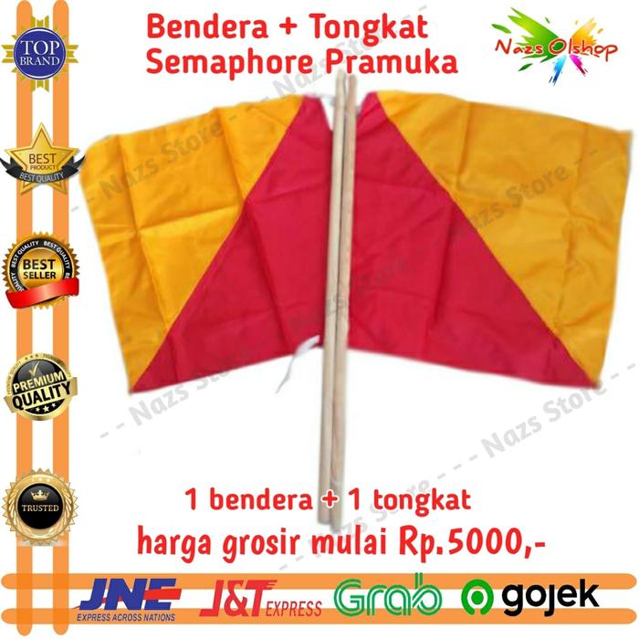 Gambar Bendera dan Tongkat Semaphore / Semapur Pramuka dari Nazs Olshop_NEW undefined Tokopedia