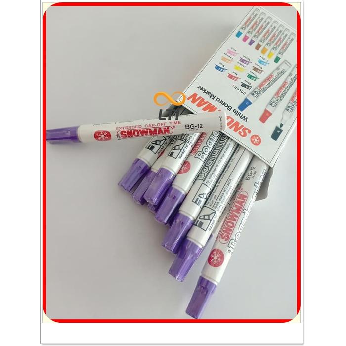 Gambar Spidol White board Snowman BG-12 / LUSIN - Ungu dari CV. LTI undefined Tokopedia