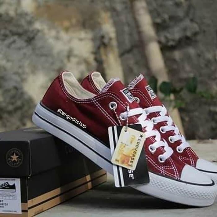 Converse Burgundy Canvas Shoes Jual Sepatu Converse Allstar Merah