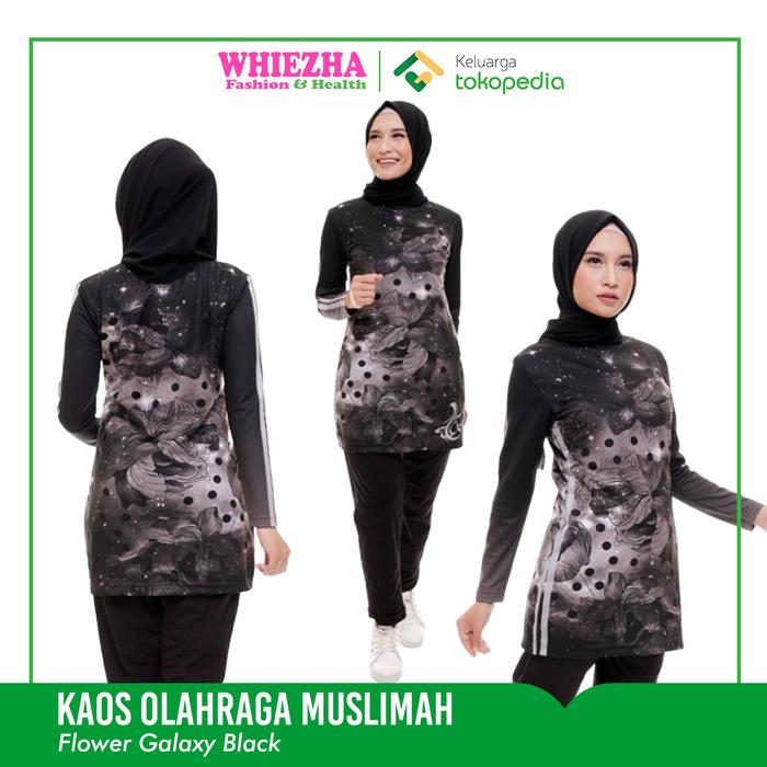 Gambar BAJU SENAM MUSLIMAH KAOS OLAHRAGA WANITA BAJU OLAHRAGA LENGAN PANJANG - XS, Black dari Whiezha Fashion & Health undefined Tokopedia
